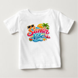 夏のビーチベイビーTシャツ | トロピカルな雰囲気 ベビーTシャツ