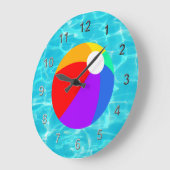 夏のビーチボール ラージ壁時計 (傾斜)