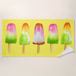 夏のビーチポプシクルフルーツ氷ブロック ビーチタオル