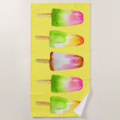 夏のビーチポプシクルフルーツ氷ブロック ビーチタオル (正面)