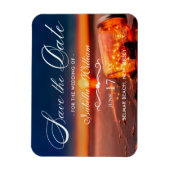 夏のビーチメイスンジャーブルーナイト日付を保存 マグネット (縦)