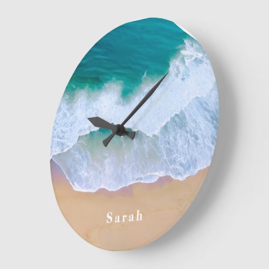 夏のビーチモダンミニマル海ウォールクロック ラージ壁時計 (傾斜)