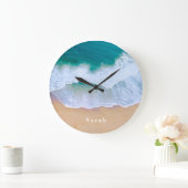 夏のビーチモダンミニマル海ウォールクロック ラージ壁時計 (ホーム)