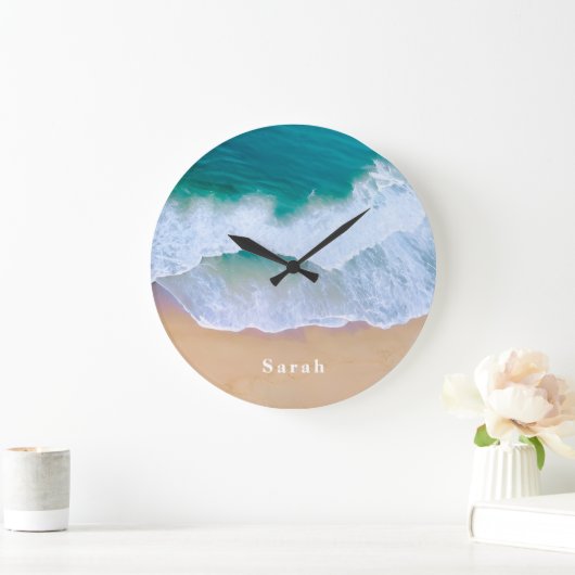 夏のビーチモダンミニマル海ウォールクロック ラージ壁時計 (ホーム)