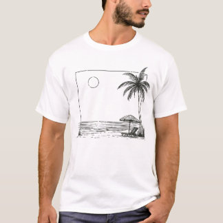 夏のビーチヤシ Tシャツ