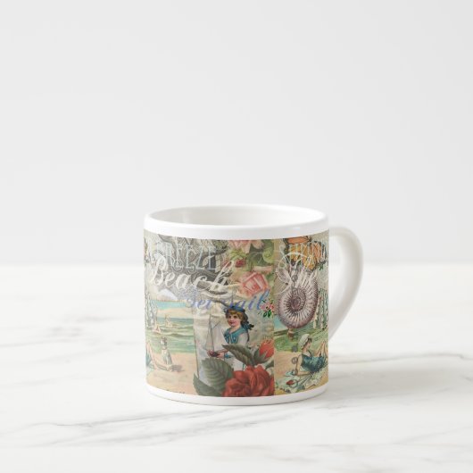 夏のビーチヴィンテージタコアンティーク エスプレッソカップ (正面右)