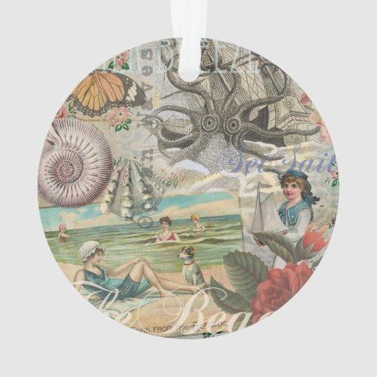 夏のビーチヴィンテージタコアンティーク オーナメント (裏面)