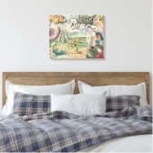 夏のビーチヴィンテージタコアンティーク キャンバスプリント (インサイチュ (寝室))