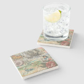 夏のビーチヴィンテージタコアンティーク ストーンコースター (横)