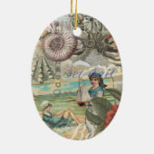 夏のビーチヴィンテージタコアンティーク セラミックオーナメント (裏面)