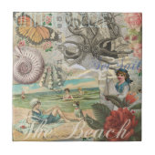夏のビーチヴィンテージタコアンティーク タイル (正面)