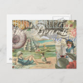 夏のビーチヴィンテージタコアンティーク ポストカード (正面/裏面)