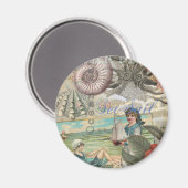 夏のビーチヴィンテージタコアンティーク マグネット (正面/裏面)