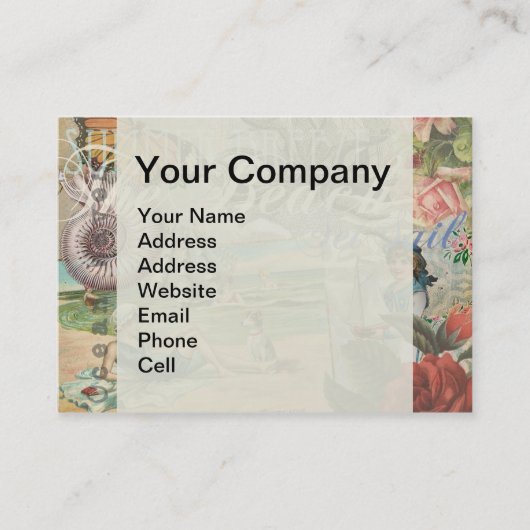 夏のビーチヴィンテージタコアンティーク 名刺 (正面)