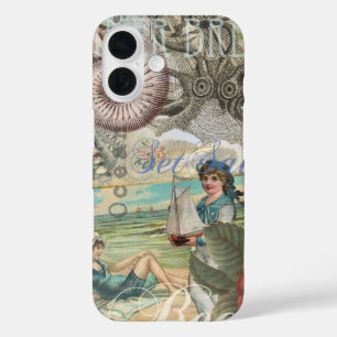 夏のビーチヴィンテージタコアンティーク iPhone 16ケース