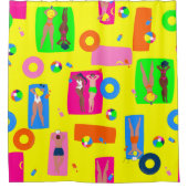 夏のビーチ休暇の日光浴 シャワーカーテン (正面)