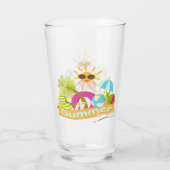 夏のビーチ休暇サングラスに笑顔の太陽 タンブラーグラス (裏面)