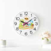 夏のビーチ休暇サングラスに笑顔の太陽 ラージ壁時計 (ホーム)