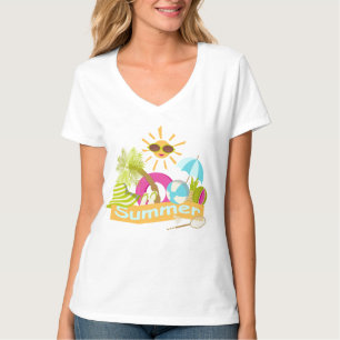 夏のビーチ休暇サングラスTで笑顔の太陽 – Tシャツ