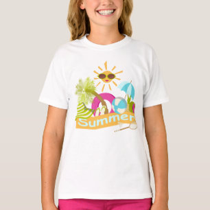 夏のビーチ休暇サングラスTで笑顔の太陽 – Tシャツ