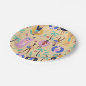 夏のビーチ休暇トロピカルパームツリーズカニ ペーパープレート (アングル)