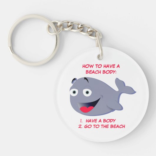夏のビーチ体のおもしろい持ち方 キーホルダー (正面)