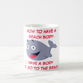 夏のビーチ体のおもしろい持ち方 コーヒーマグカップ