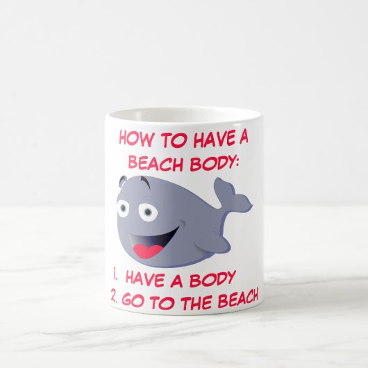 夏のビーチ体のおもしろい持ち方 コーヒーマグカップ (中央)