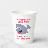 夏のビーチ体のおもしろい持ち方 紙コップ (正面)