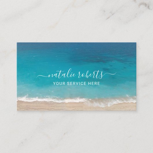 夏のビーチ写真イベント計画 名刺 (正面)