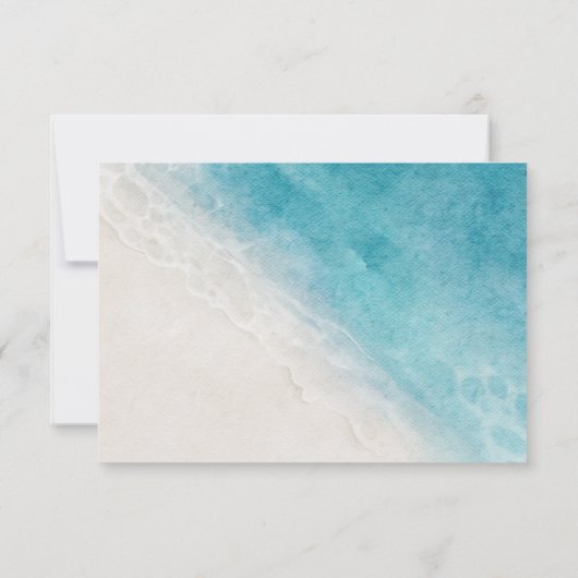 夏のビーチ宛先ウェディングRSVPカード 出欠カード (裏面)