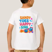 🌞 夏のビーチ引用符 ハッピーキッズ 🍉 Tシャツ (裏面)