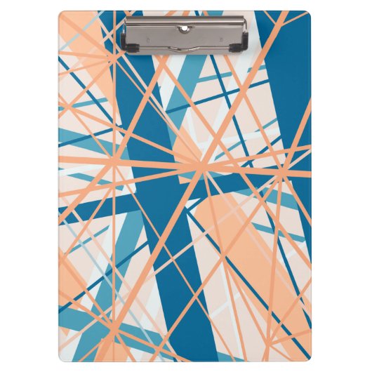 夏のビーチ抽象芸術のジオメトリックラインクリップボード クリップボード (正面)