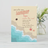 夏のビーチ招待状 招待状 (スタンド正面)