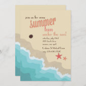 夏のビーチ招待状 招待状 (正面/裏面)