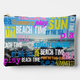 夏のビーチ時間おもしろい アクセサリーポーチ