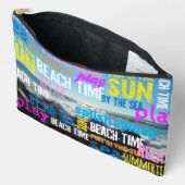 夏のビーチ時間おもしろい アクセサリーポーチ (見開き)