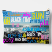 夏のビーチ時間おもしろい アクセサリーポーチ (裏面)