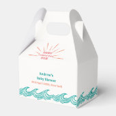 夏のビーチ来ここの息子の赤ちゃんシャワー フェイバーボックス (裏面サイド)