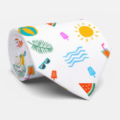 夏のビーチ模様ネックタイ ネクタイ (ロール)