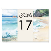 夏のビーチ水の色のシ結婚ーン テーブルナンバー (正面)