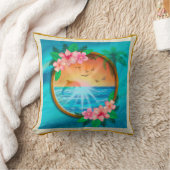 夏のビーチ海の鳥は空に飛び、虫の日当たりの良い クッション (ブランケット)