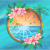 夏のビーチ海の鳥は空に飛び、虫の日当たりの良い シール (正面)