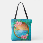 夏のビーチ海の鳥は空に飛び、虫の日当たりの良い トートバッグ (裏面)