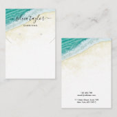 夏のビーチ海書道ネックレスディスプレイ 名刺 (正面/裏面)