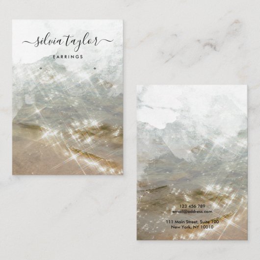 夏のビーチ海書道輝くディスプレイ 名刺 (正面/裏面)