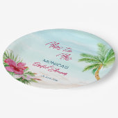 夏のビーチ熱帯ブライダルシャワー印刷 ペーパープレート (アングル)