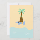 夏のビーチ犬の休暇ベビーシャワー 招待状 (裏面)