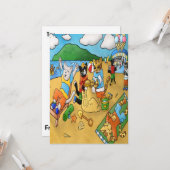 夏のビーチ猫 カード (正面/裏面インサイチュ)