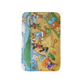 夏のビーチ猫 バスマット (正面縦)